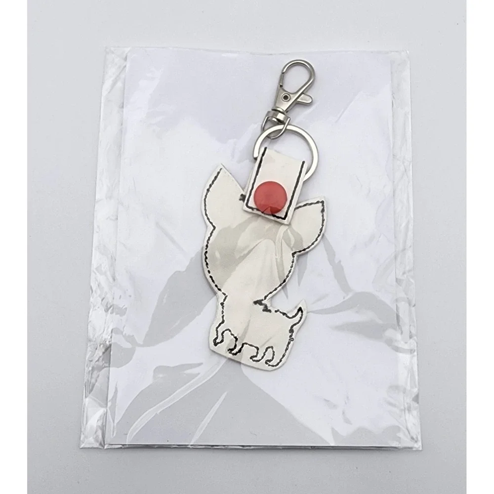 White Chihuahua Dog‎ Keychain